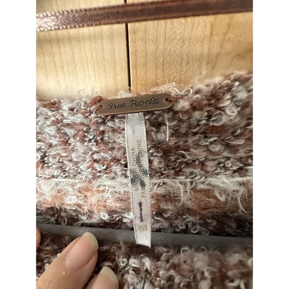 Free People Snowflake Cropped In Gingerbread Combo Pullover Sweater Size XS Soft - Picture 3 of 5